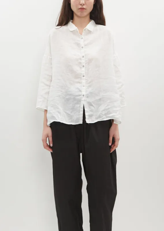 Short Collar Light Linen Shirt sold by La Garconne
