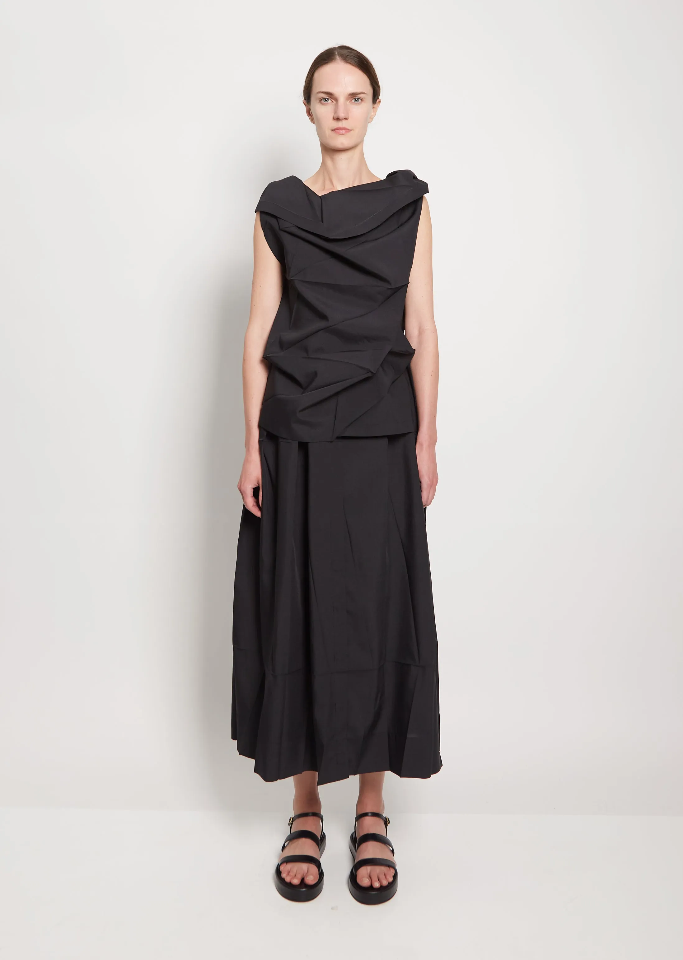 Solid Folds Blouse — Black sold by La Garconne product image thumbnail 4