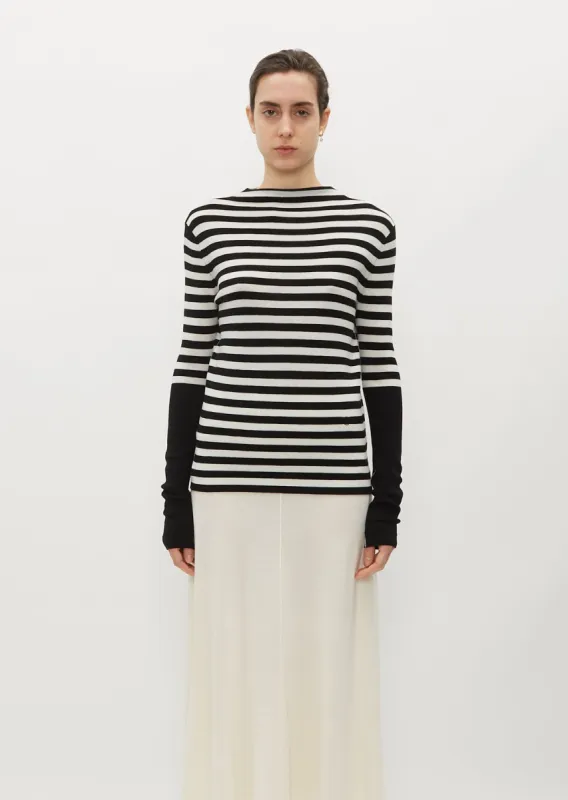 Mock Neck Merino Wool Sweater sold by La Garconne