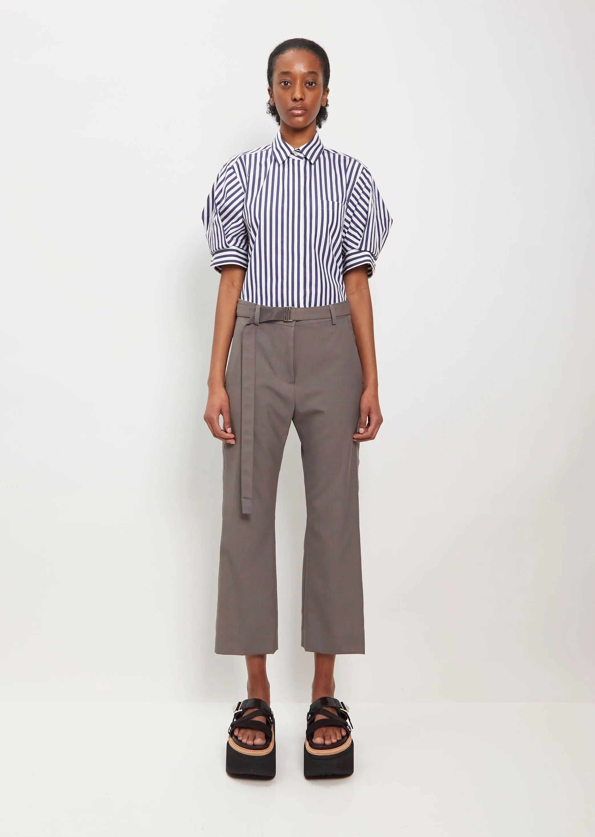 Suiting Wool Blend Pants — Taupe sold by La Garconne