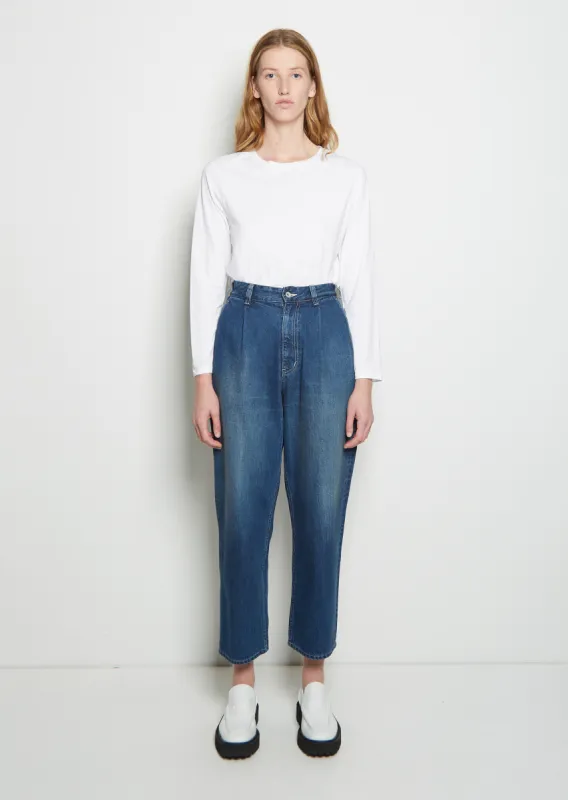 Denim Tuck Pants sold by La Garconne