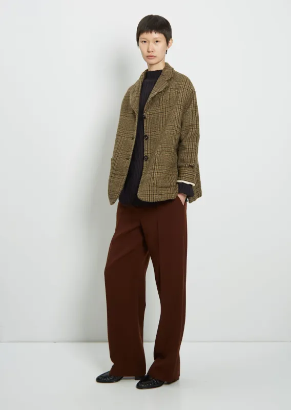 Wool Check Milly Jacket  — Moss sold by La Garconne