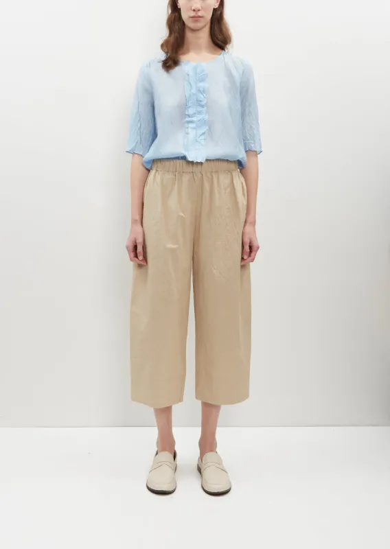 Cotton Gabardine Wide Pullon Pants sold by La Garconne