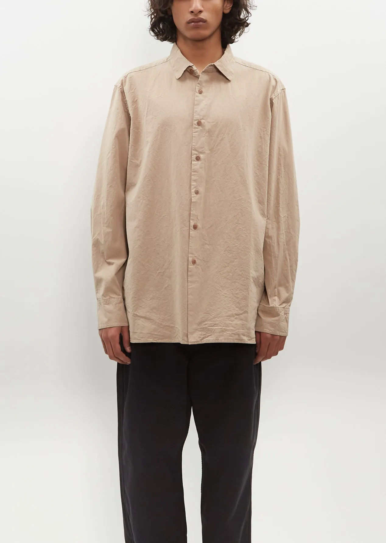 Big Raccourcie Shirt — Light Beige sold by La Garconne