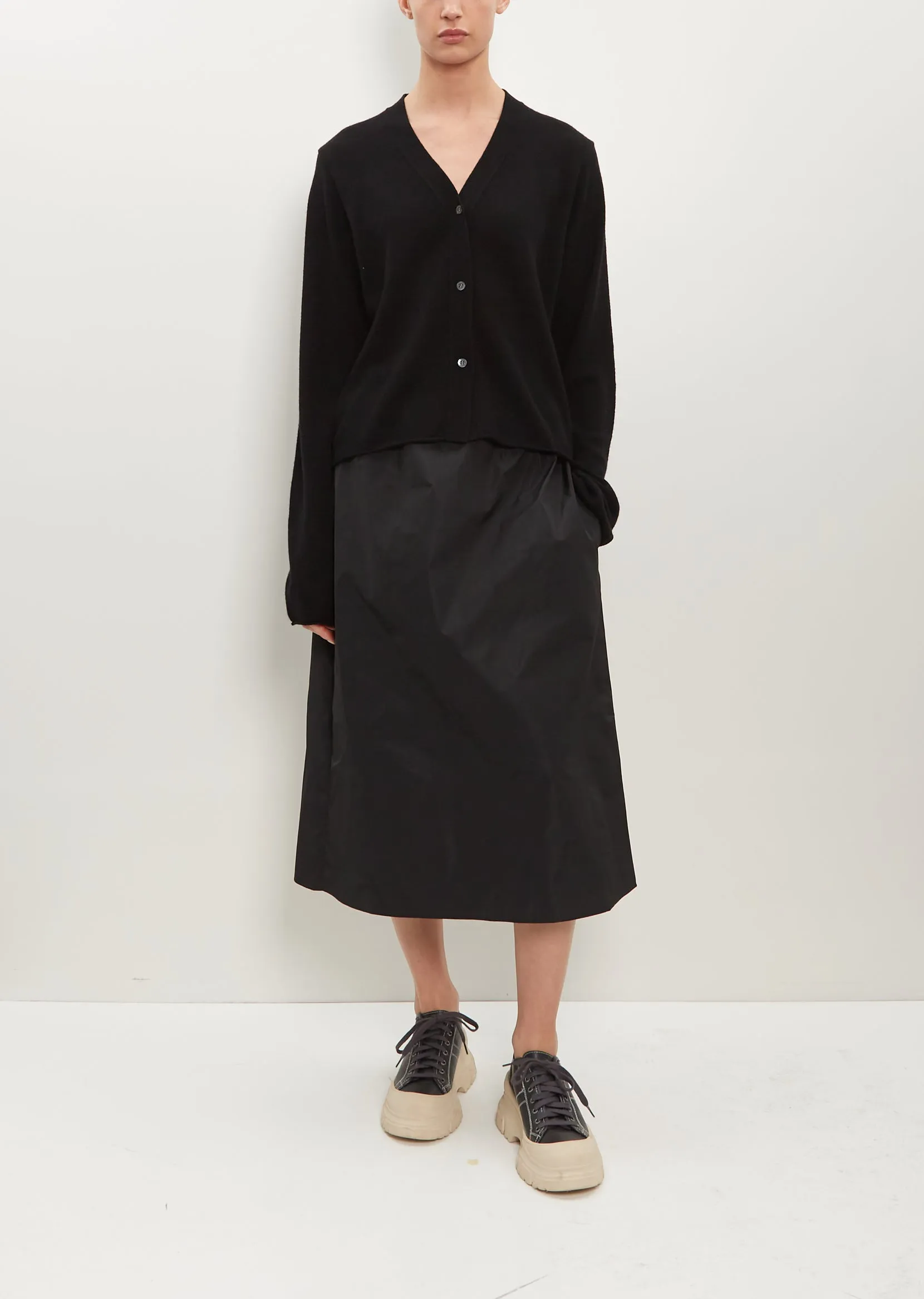 So Pencil Taffeta Skirt — Black sold by La Garconne