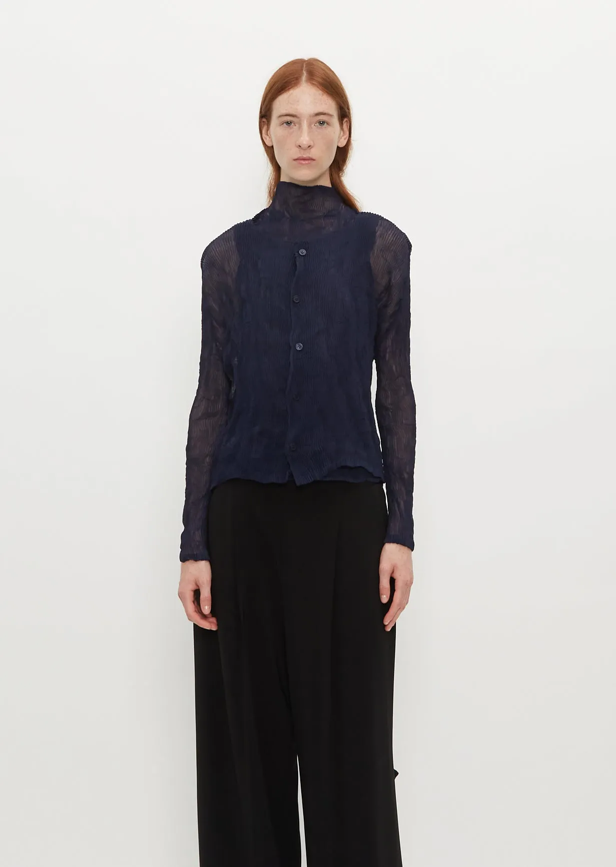 Chiffon Twist Long Sleeve Shirt sold by La Garconne