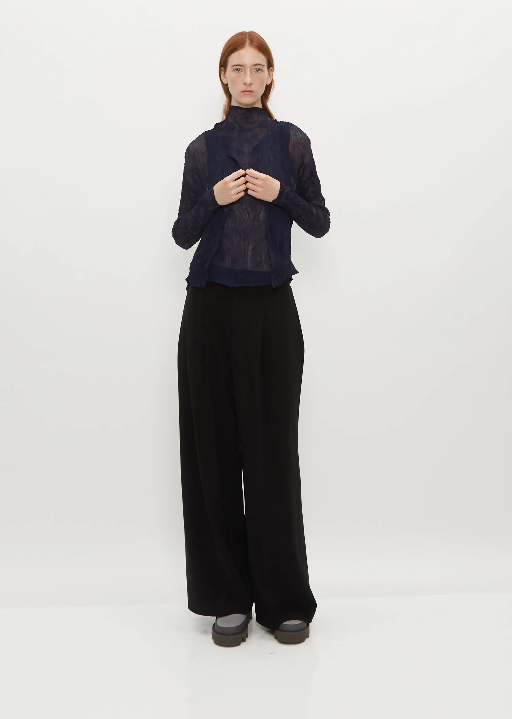 Chiffon Twist Long Sleeve Shirt sold by La Garconne product image thumbnail 4
