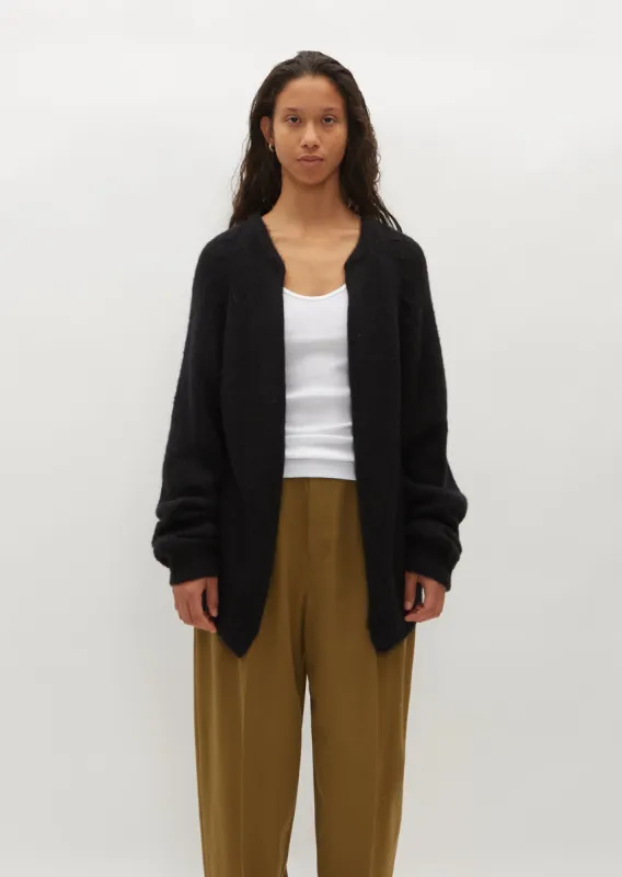 Oversized Hand Knit Bomber — Black sold by La Garconne