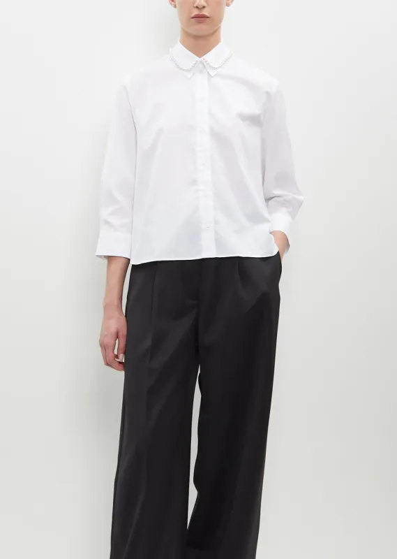 Embellished Cropped Masculine Shirt sold by La Garconne