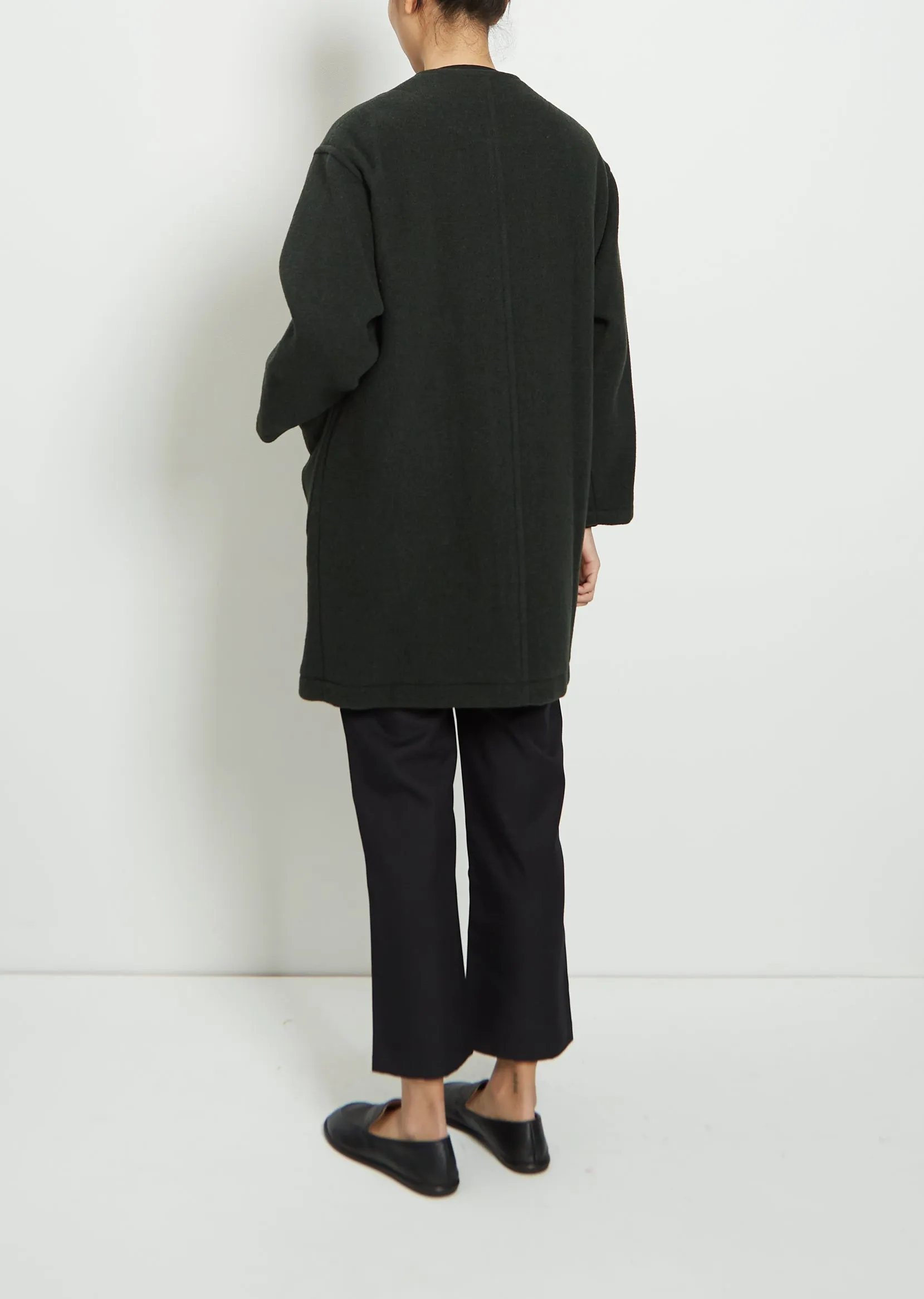 Wool Blend Collarless Crew Neck Coat sold by La Garconne product image thumbnail 3