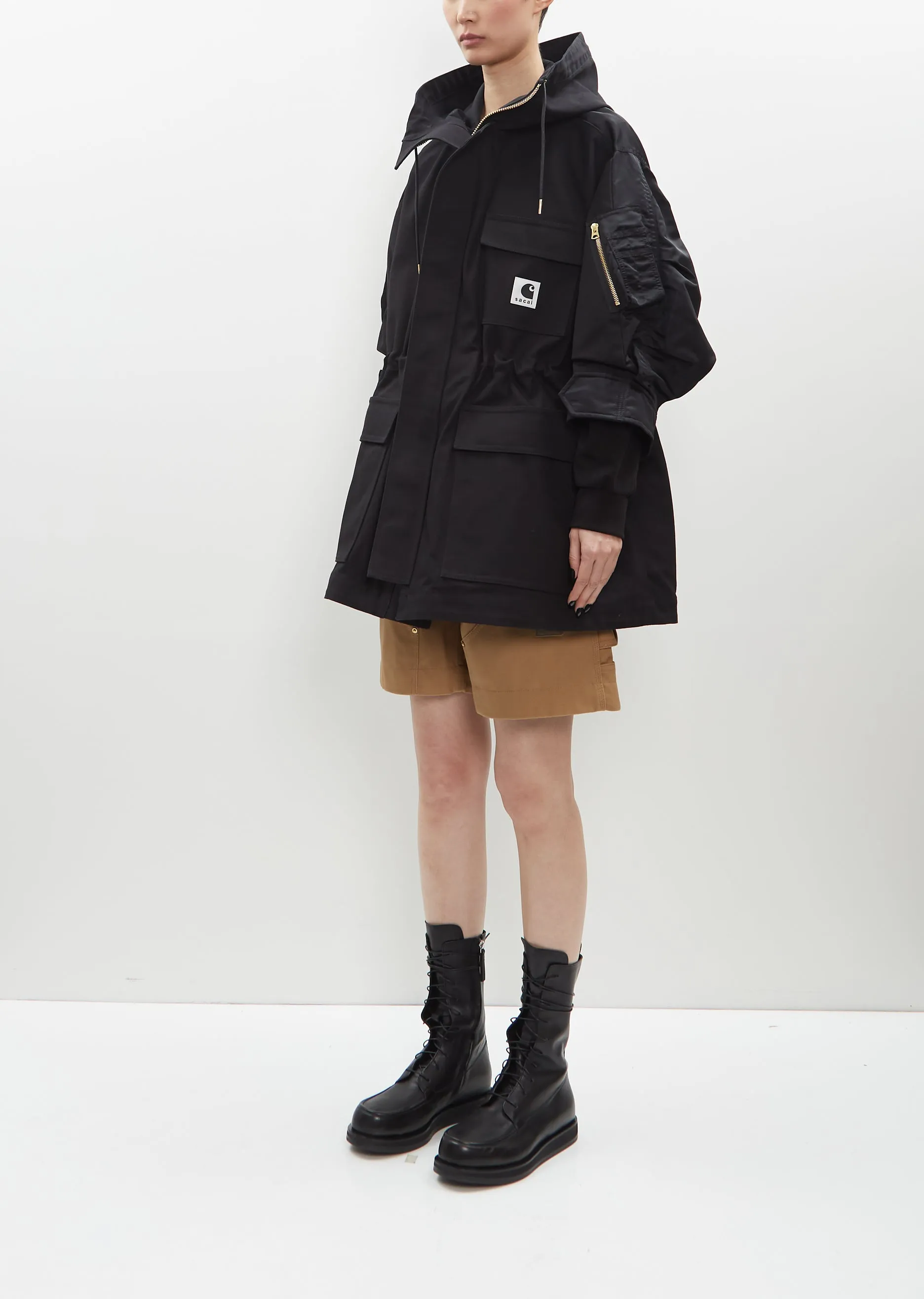 Duck x Nylon Twill Coat — Black sold by La Garconne product image thumbnail 4