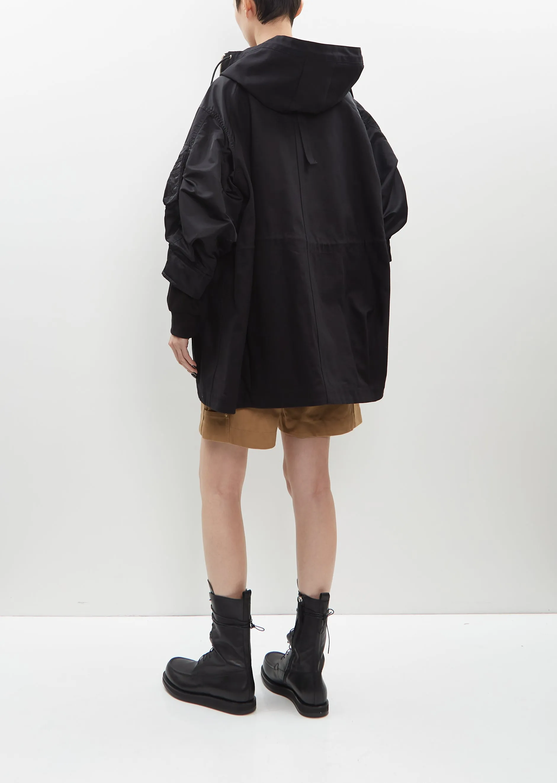 Duck x Nylon Twill Coat — Black sold by La Garconne product image thumbnail 3