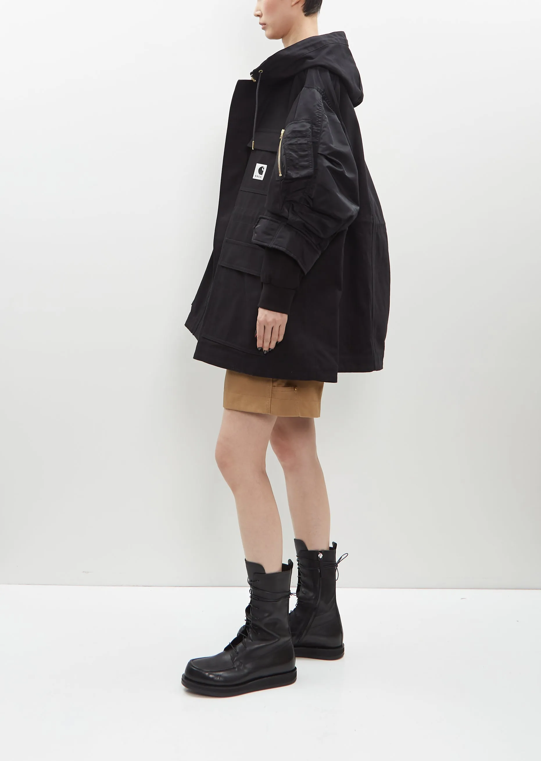 Duck x Nylon Twill Coat — Black sold by La Garconne product image thumbnail 2