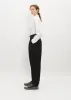Double Tucked Mackin Wool Gabardine Pants — Black sold by La Garconne