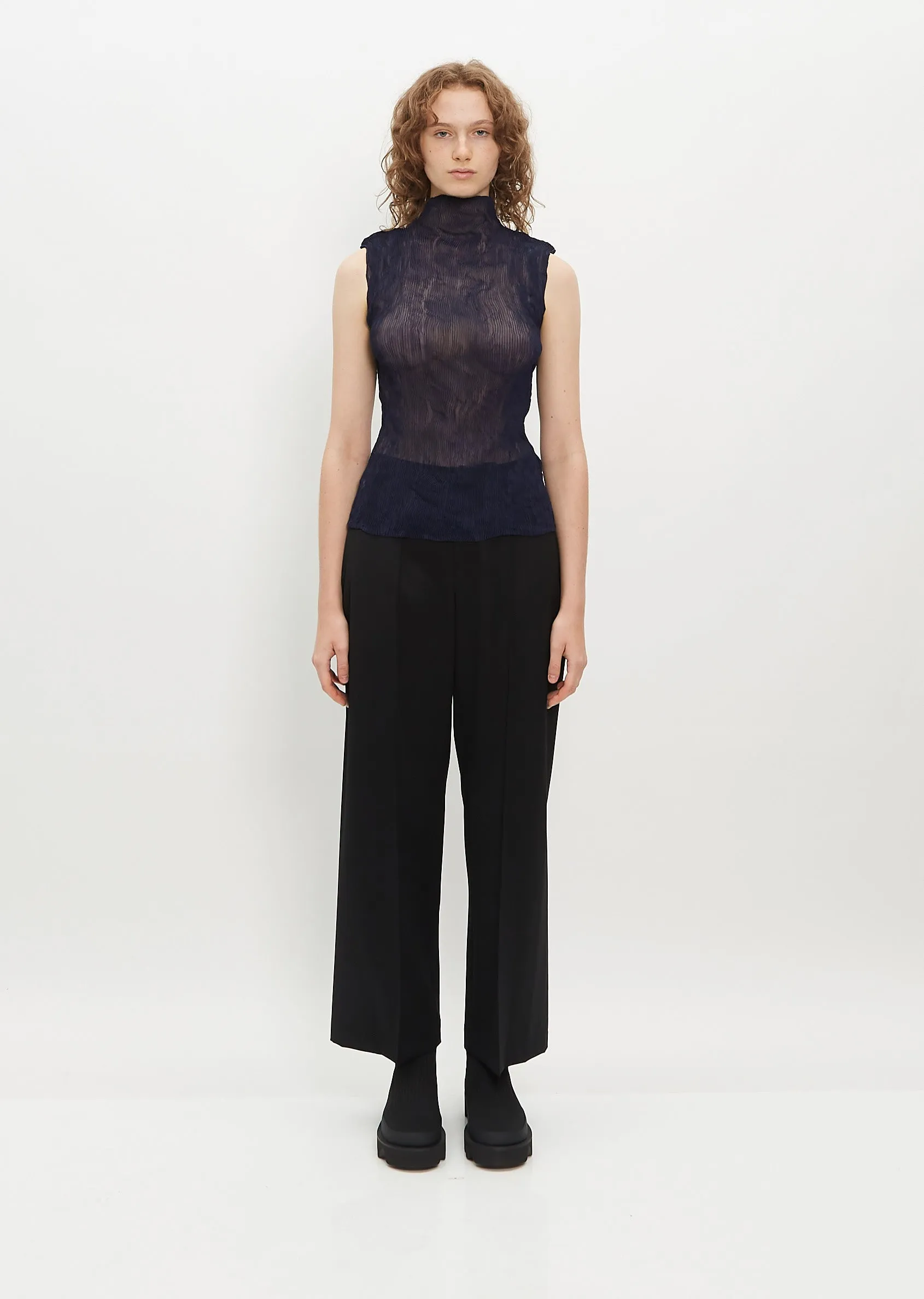 Chiffon Twist Top — Navy sold by La Garconne product image thumbnail 4