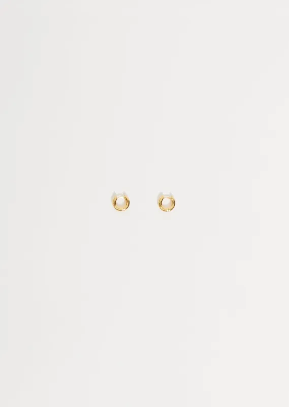 Gold Tiny Bagel Hoops sold by La Garconne