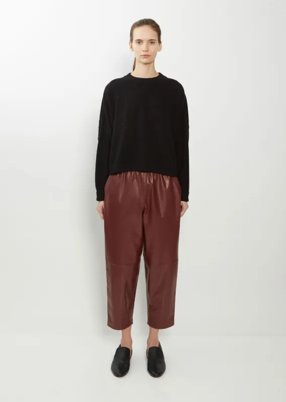Leather Carrot Pants sold by La Garconne