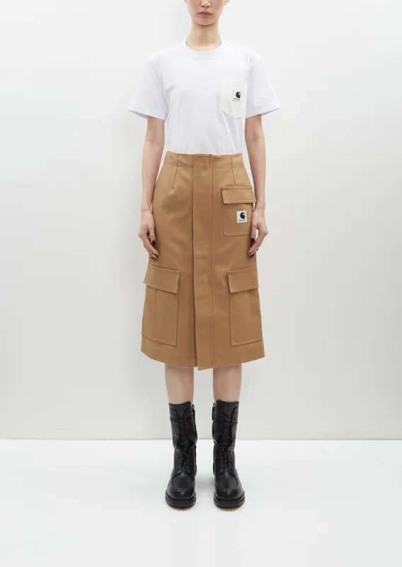 sacai Carhartt スカート 2サイズグリーン新品 sacai Carhartt スカート 2サイズグリーン新品