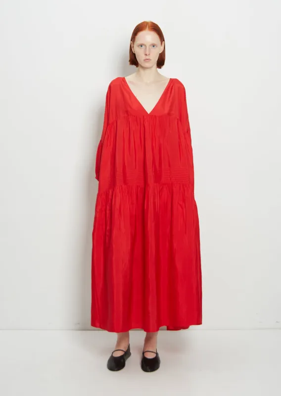 Silk Airi Maxi Dress — Cherry sold by La Garconne