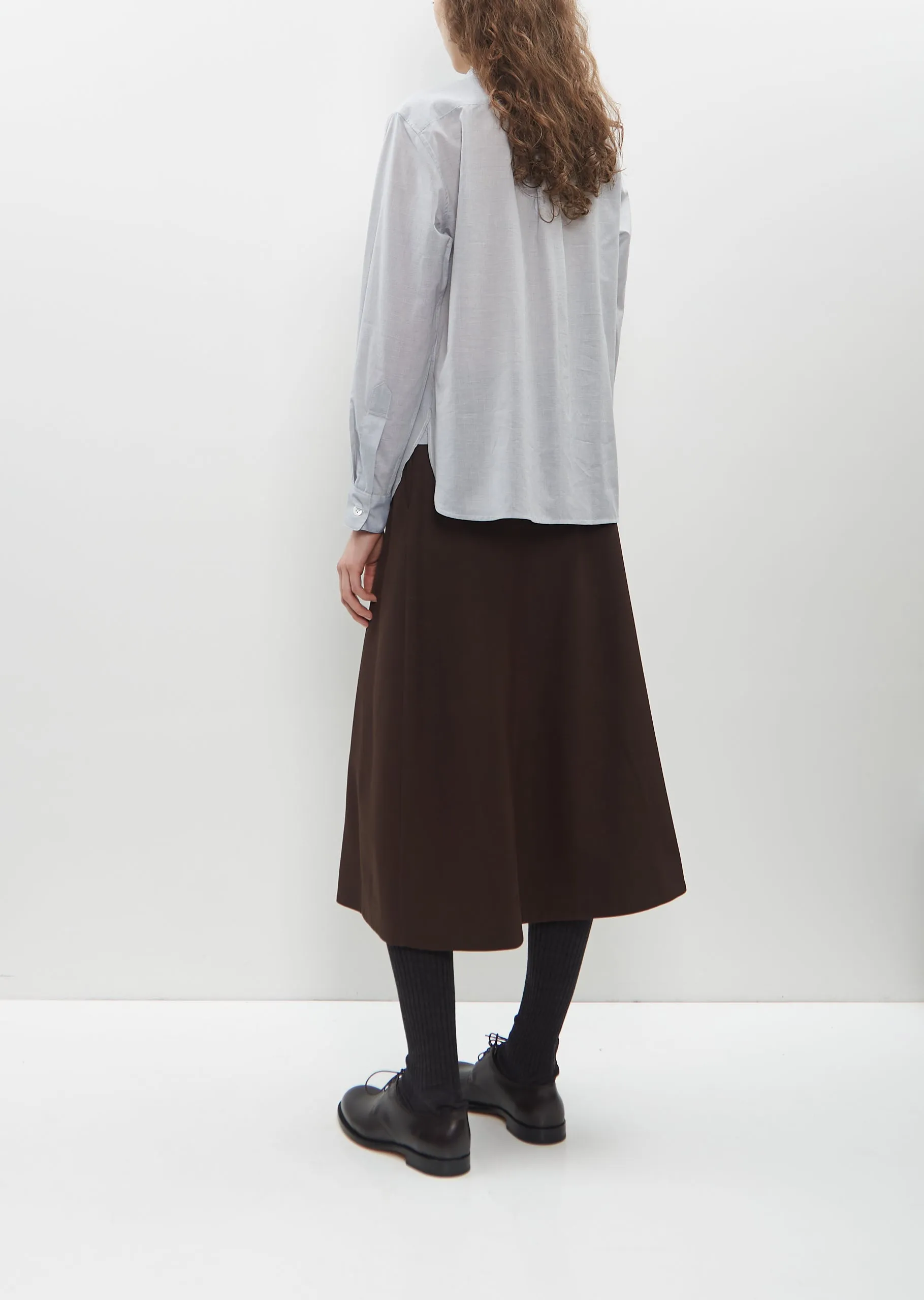 Button Through Collarless Shirt — Blue sold by La Garconne product image thumbnail 3