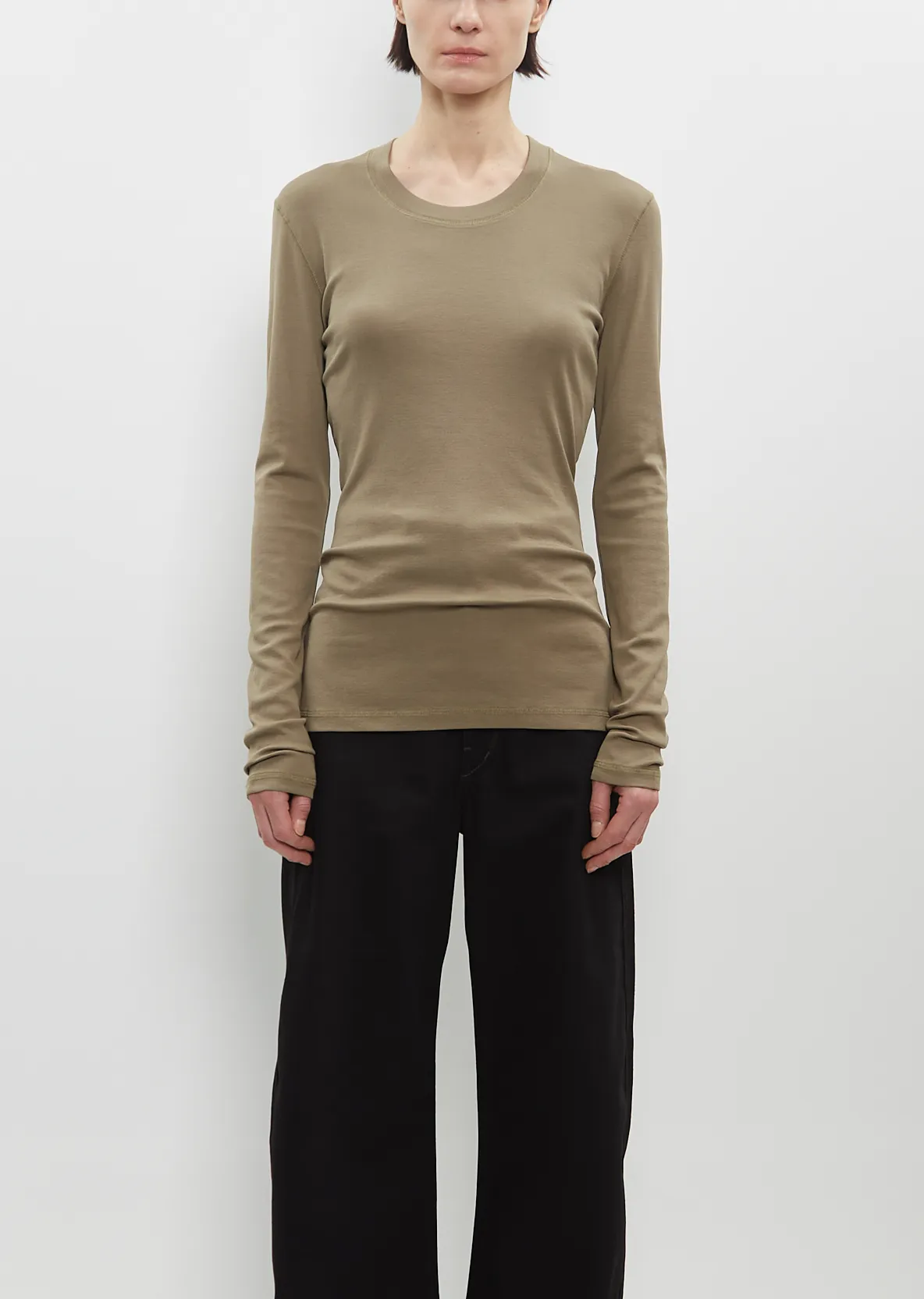 Rib Long Sleeve T-Shirt sold by La Garconne