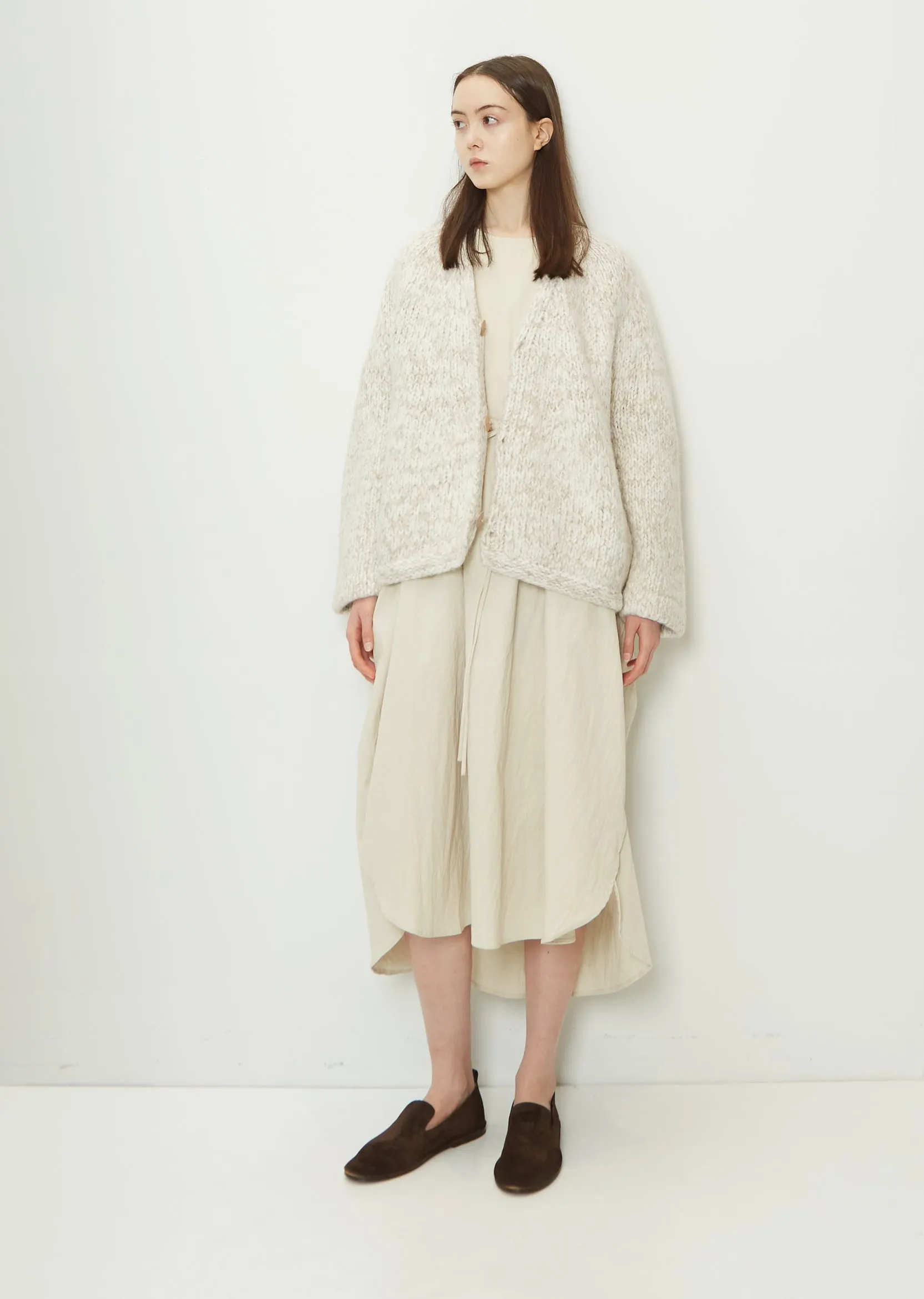 Handknit Marl Alpaca Wool Cardigan sold by La Garconne product image thumbnail 5
