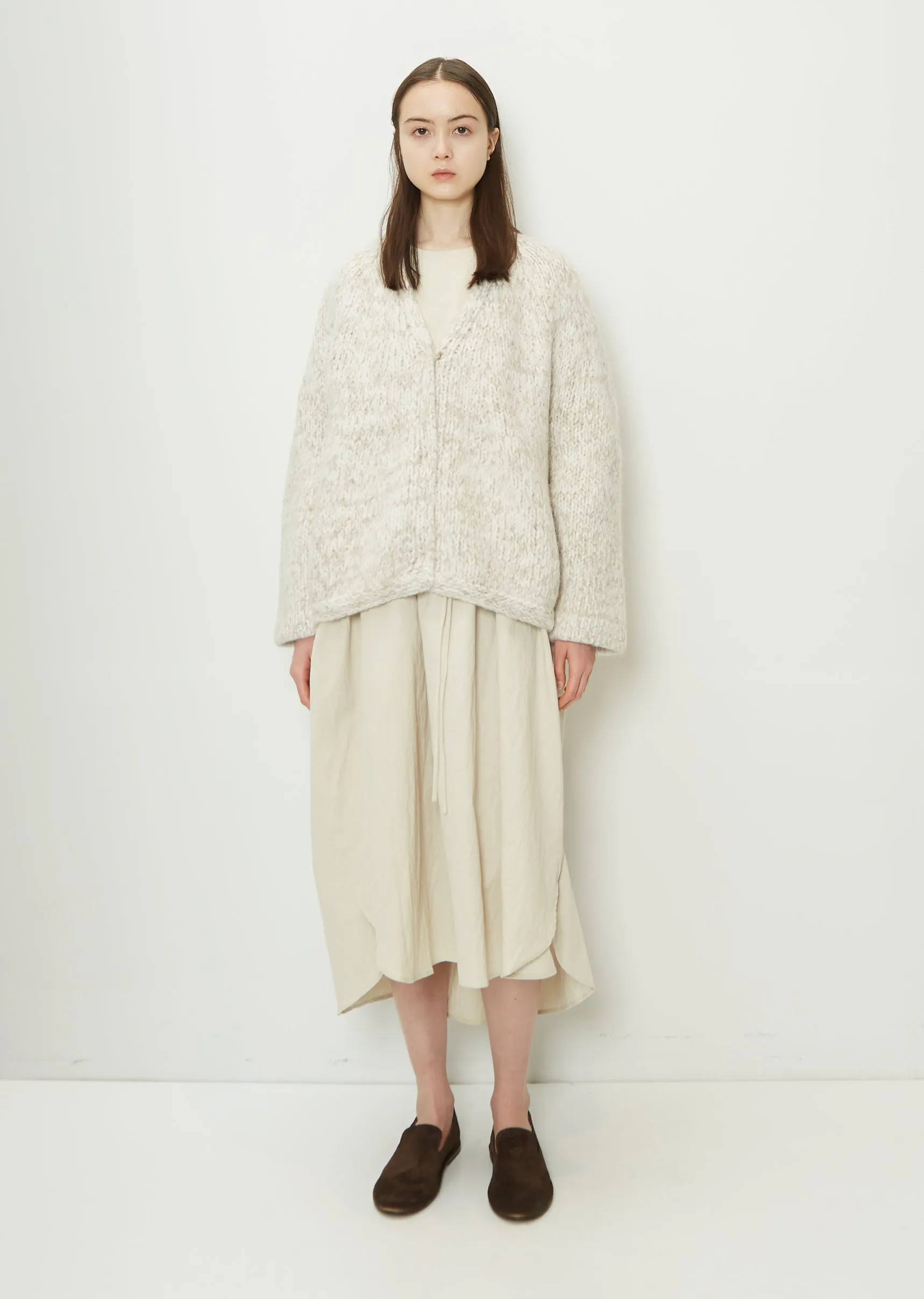 Handknit Marl Alpaca Wool Cardigan sold by La Garconne product image thumbnail 2