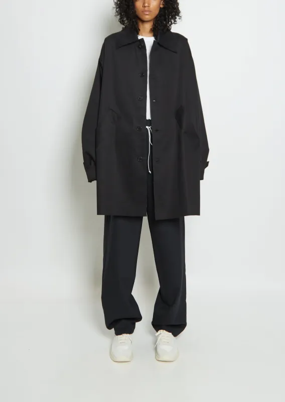 Cotton XXL Mackintosh Jacket — Black sold by La Garconne