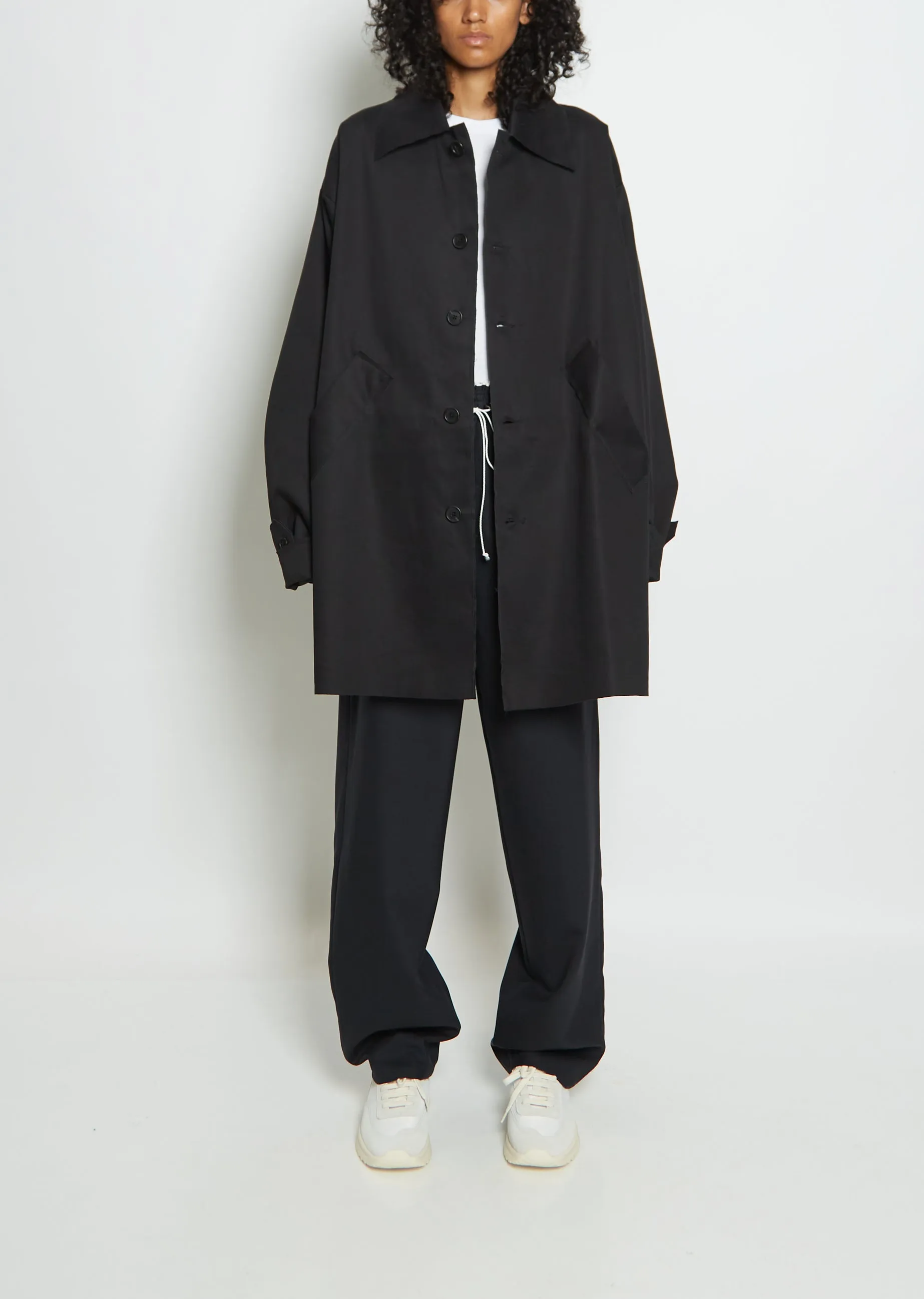 Cotton XXL Mackintosh Jacket — Black sold by La Garconne