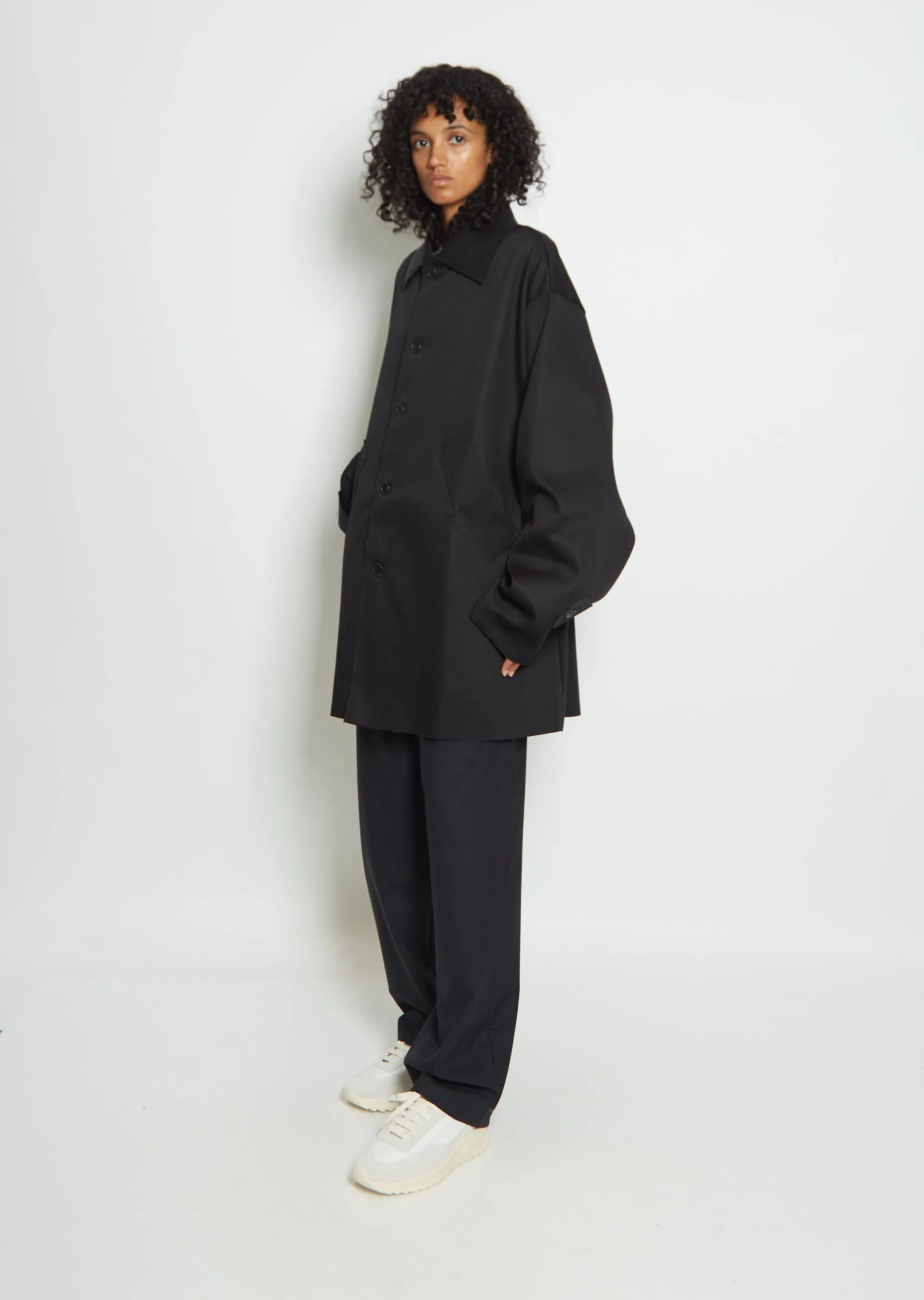 Cotton XXL Mackintosh Jacket — Black sold by La Garconne product image thumbnail 4