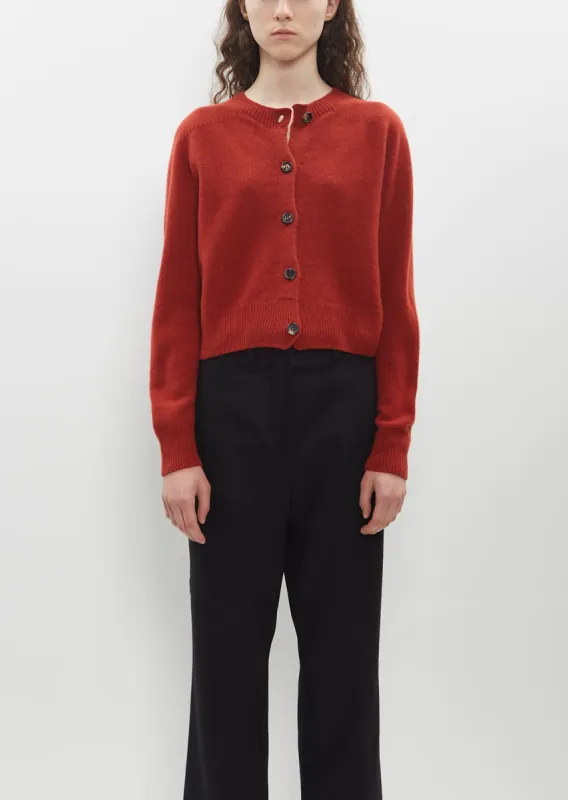 Small Crew Neck Cardigan — Carmine sold by La Garconne