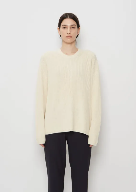 Ribbed Boxy Crew — Cream sold by La Garconne