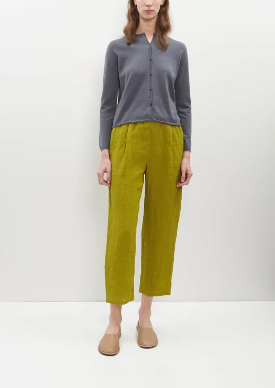 Linen Cropped Straight Trouser sold by La Garconne