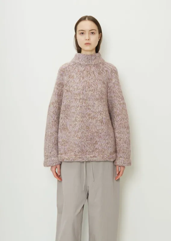 Handknit Marl Alpaca Wool Pullover sold by La Garconne