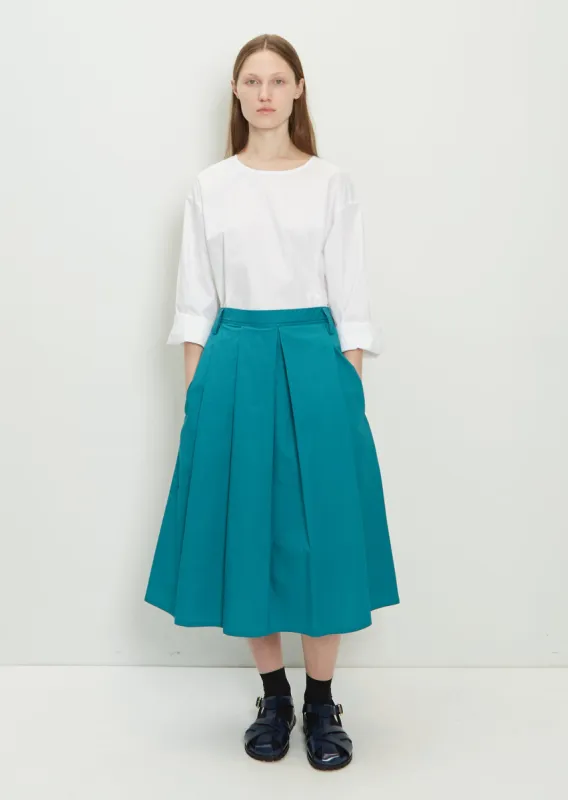 Selena Cotton Midi Skirt — Topaz Green sold by La Garconne