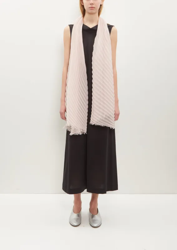 Feather Ramie Pleats Stole — Light Pink sold by La Garconne