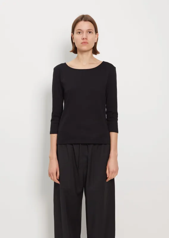 Didion Rib Tee — Black sold by La Garconne