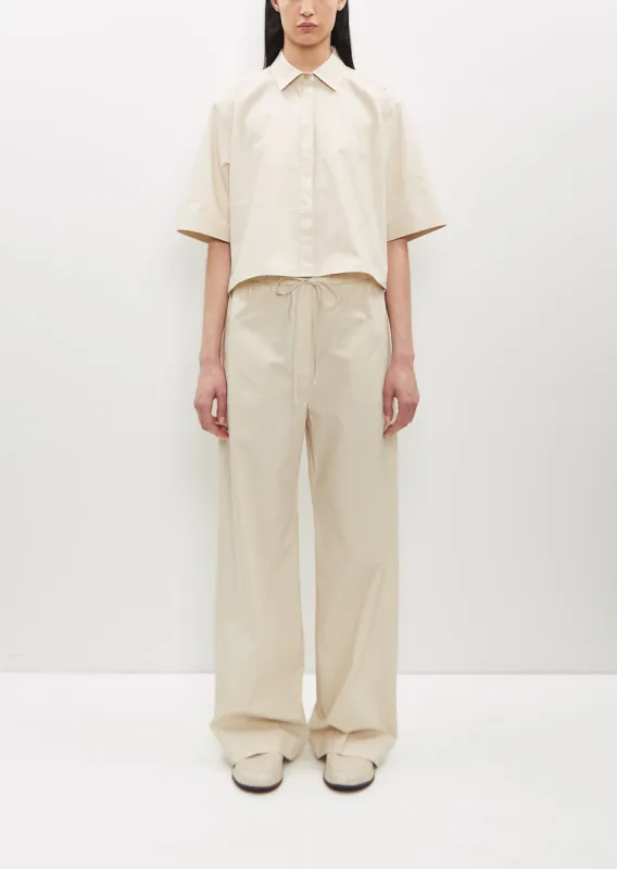 Cotton Drawstring Trousers — Stone sold by La Garconne