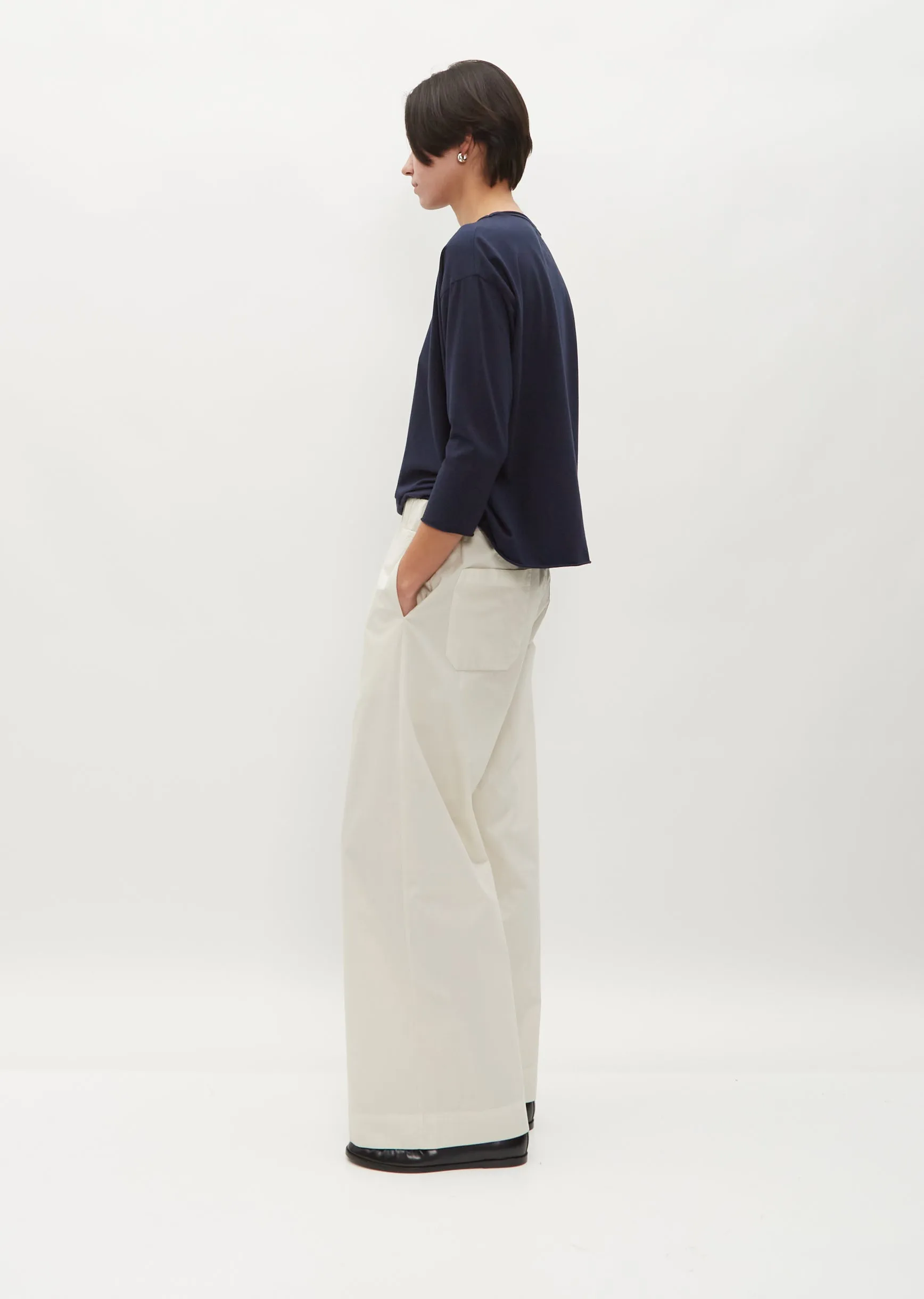 Cotton Poplin Diana Pants — Mastice sold by La Garconne product image thumbnail 3