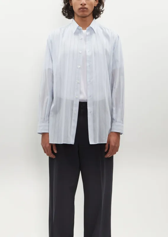 Hard Twist Finx Organdy Stripe Shirt — Light Blue Stripe sold by La Garconne