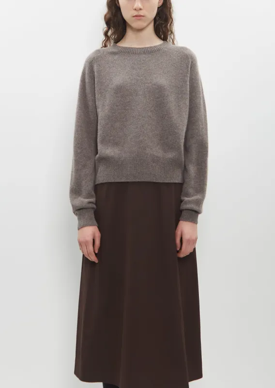 Short Classic Crew Neck Sweater — Elk sold by La Garconne