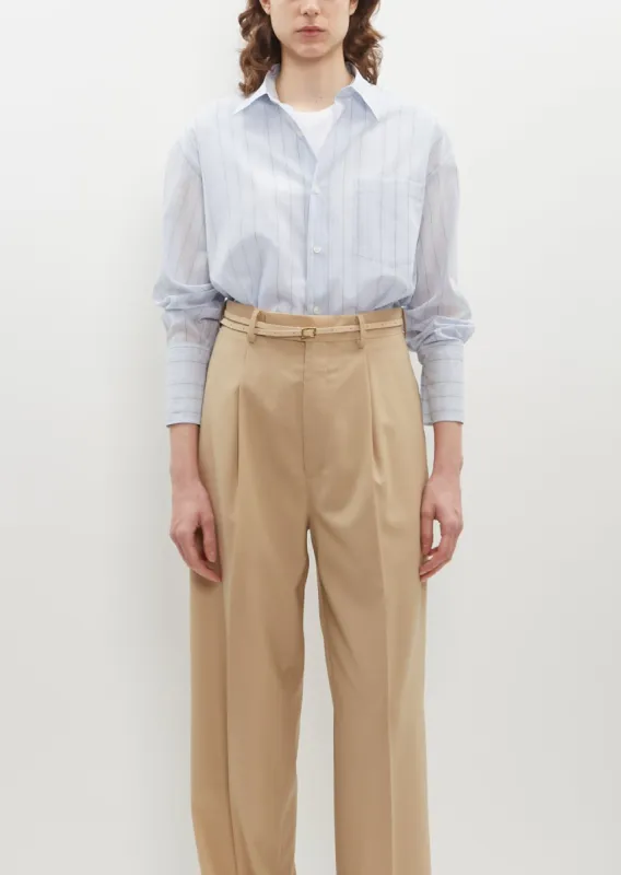 Hard Twist Finx Organza Stripe Shirt — Light Blue Stripe sold by La Garconne