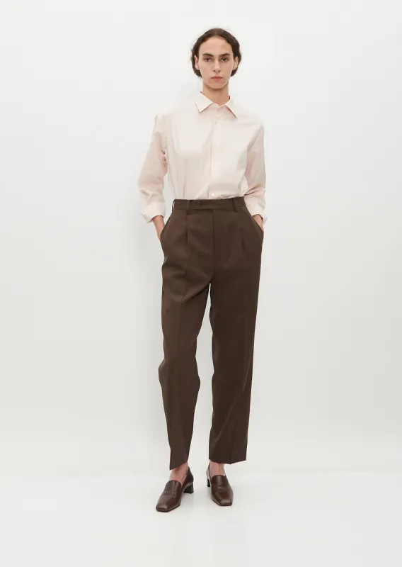 Light Wool Max Garbadine Slacks sold by La Garconne