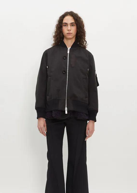 Faux Suede Bomber Jacket sold by La Garconne