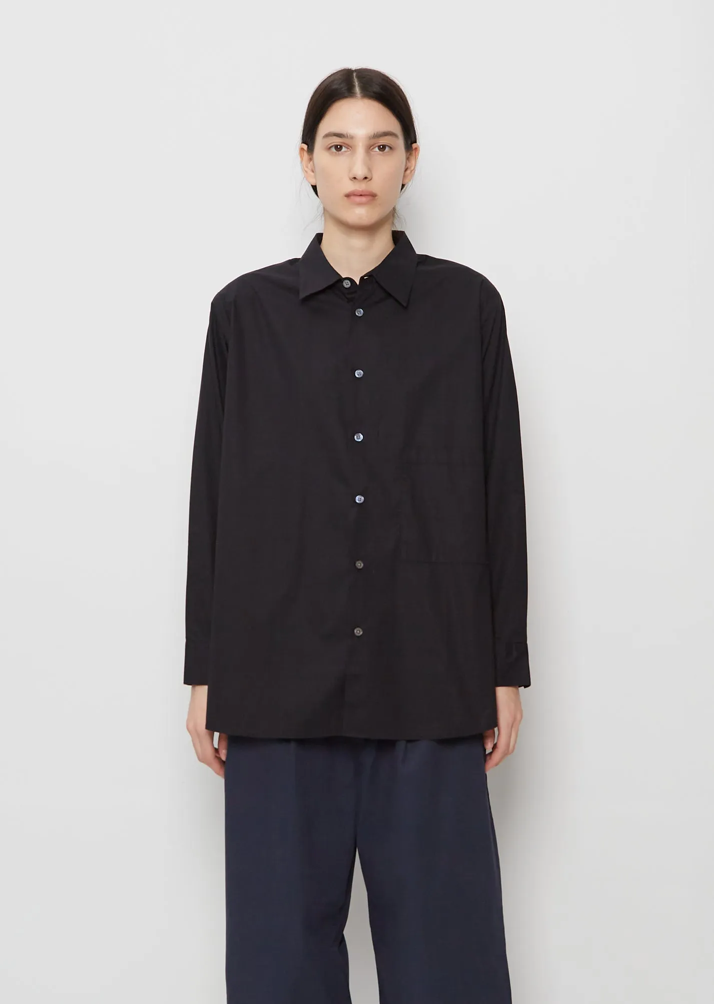 Elma Edit Cotton Shirt — Black sold by La Garconne