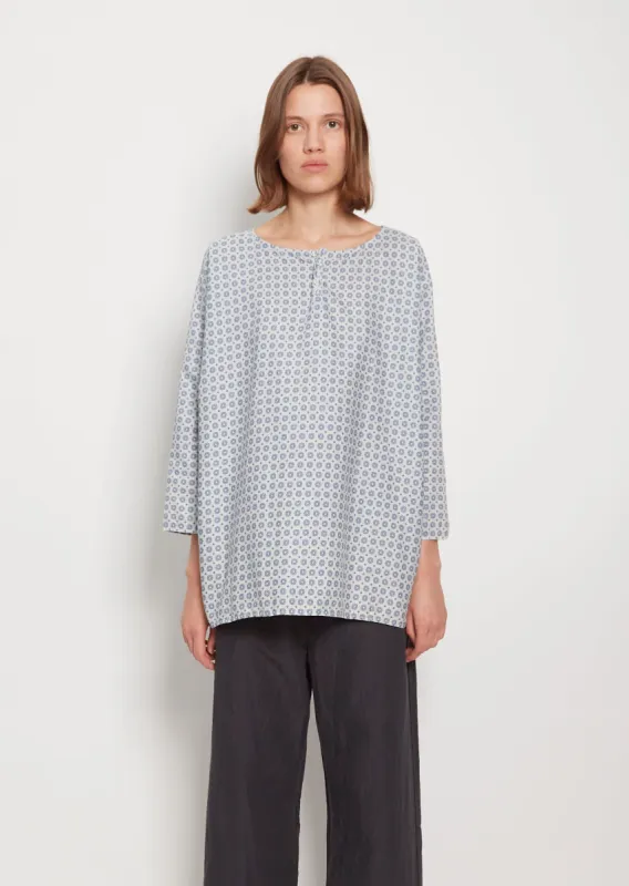 Block Print Henley Neck Shirt sold by La Garconne