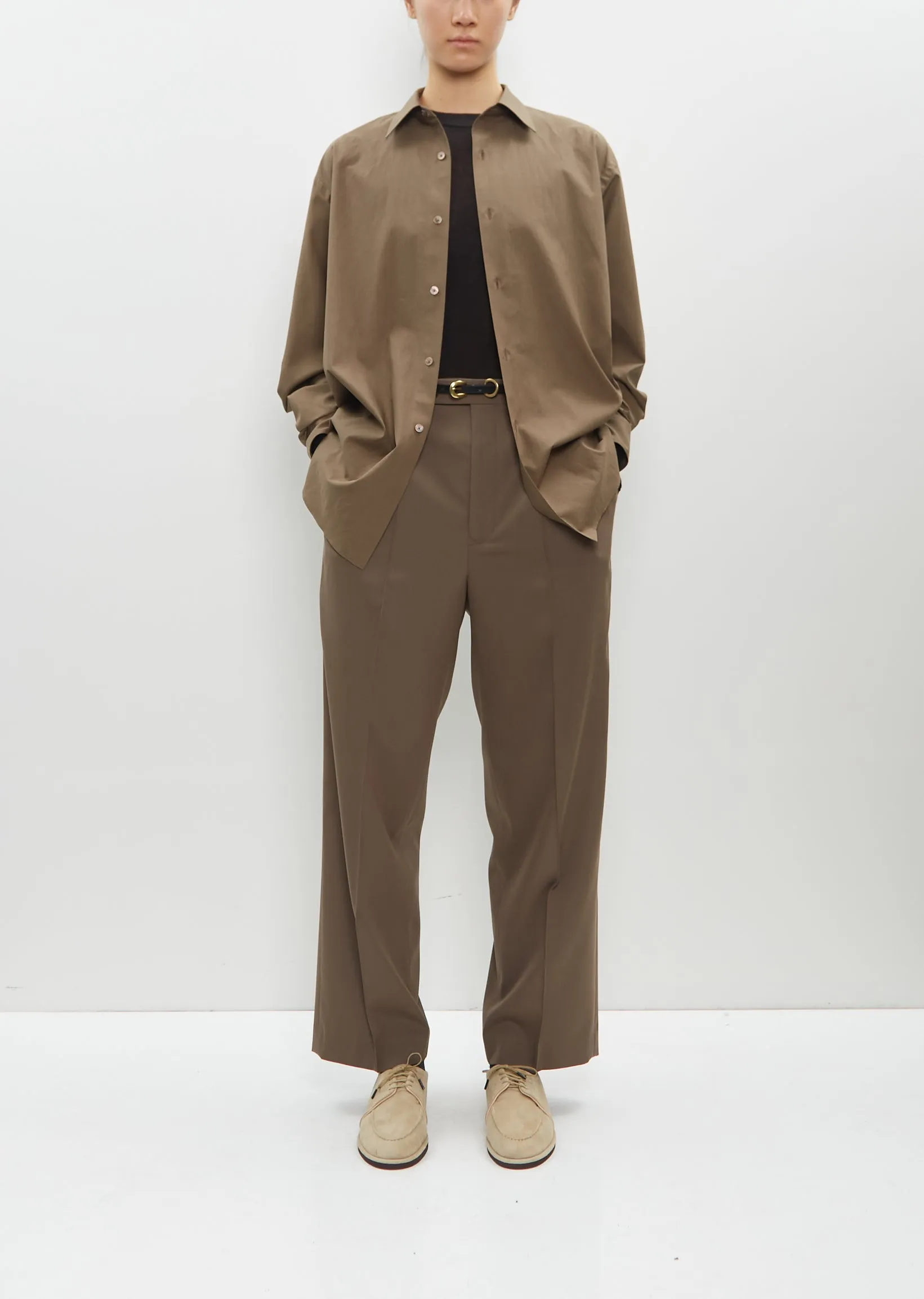 Washed Finx Twill Shirt — Brown sold by La Garconne product image thumbnail 4