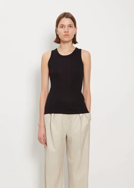 Limba Cotton Tank Top — Black sold by La Garconne