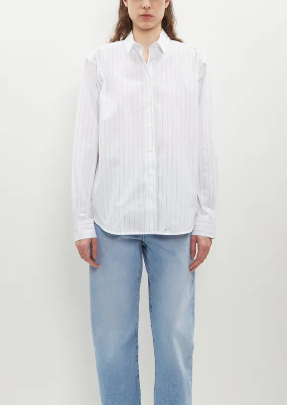 Signature Cotton Shirt — White / Black sold by La Garconne