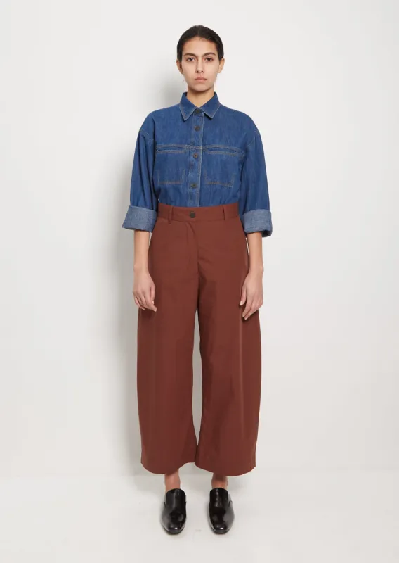 Chalco Crop Cotton Pant — Chestnut made by Studio Nicholson